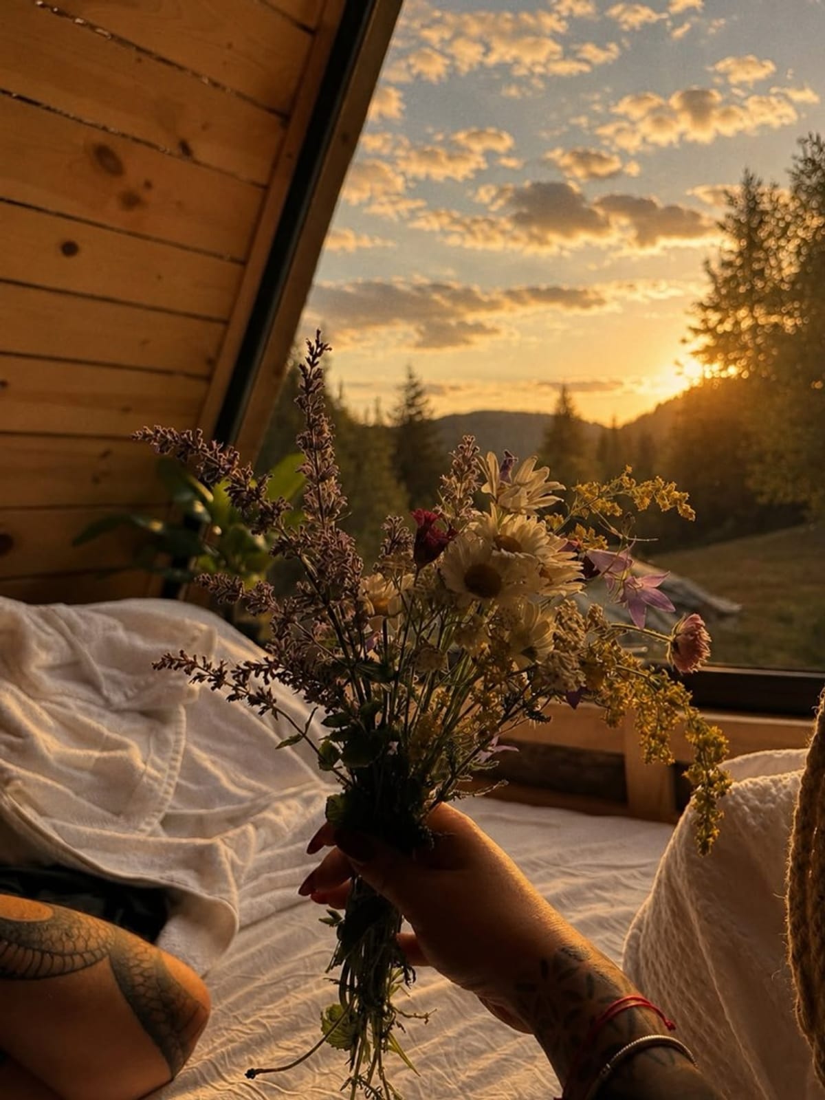 Полски цветя и изглед от прозореца в The Valley